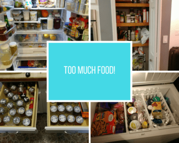 collage of freezer and pantry