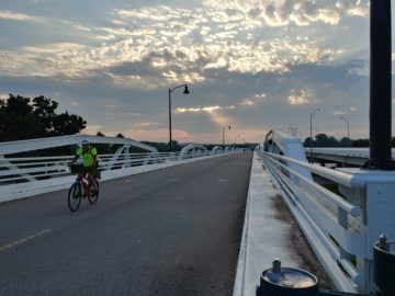 sunrise at a bridge over the Arkansas, Tulsa Oklahoma
