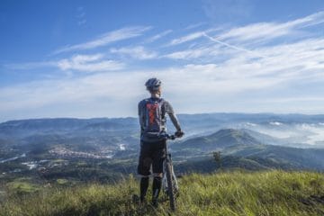 Mountain bike rider with a view