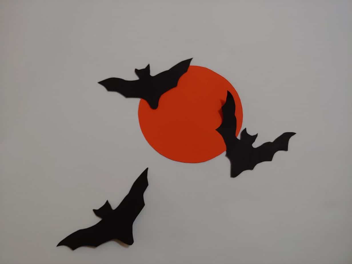 Paper bats and moon